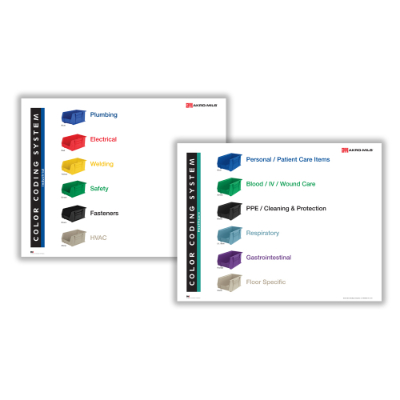 Coloured-Coded Akro-Mils Storage Bins