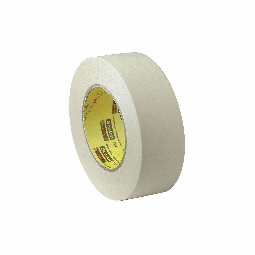 Painter Tape, 1/2 Inch x 60 yd, 6.3 mil Thick, Rubber Adhesive, Up to 250 Deg. F, Tan