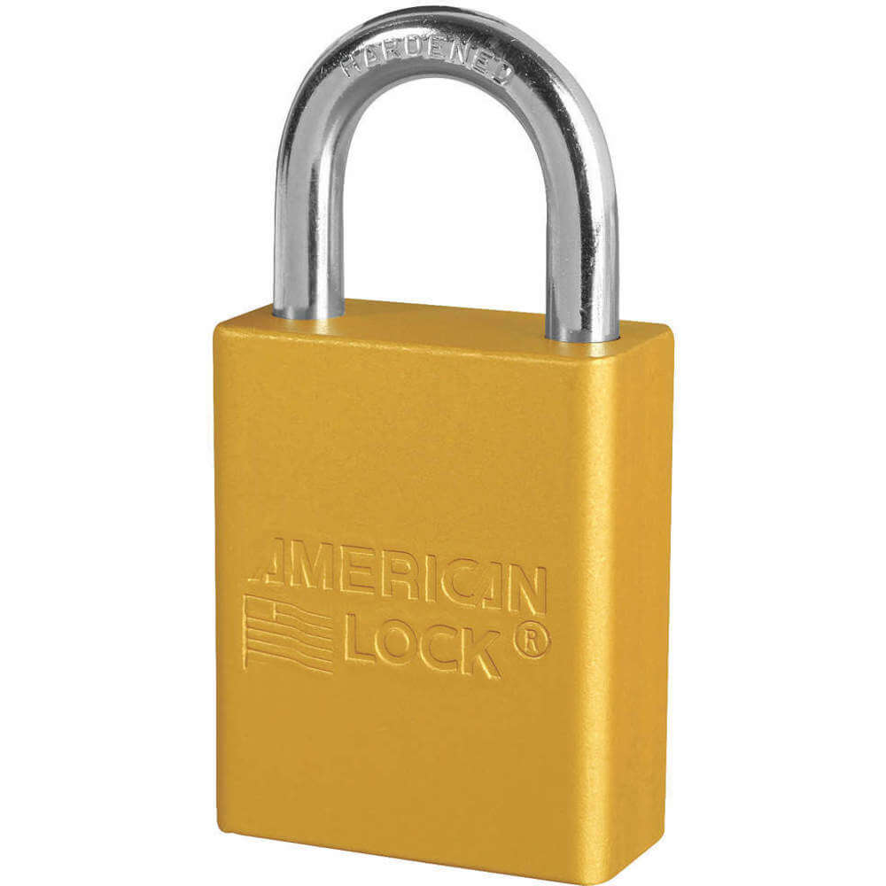 Lockout Padlock Keyed Alike Yellow 1/4 Inch, 3PK