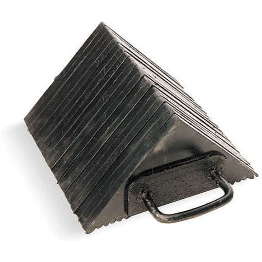 Wheel Chock, 10 Inch x 5 1/2 Inch x 10 1/2 Inch Chock Size, Rubber, 1 Chock, Black