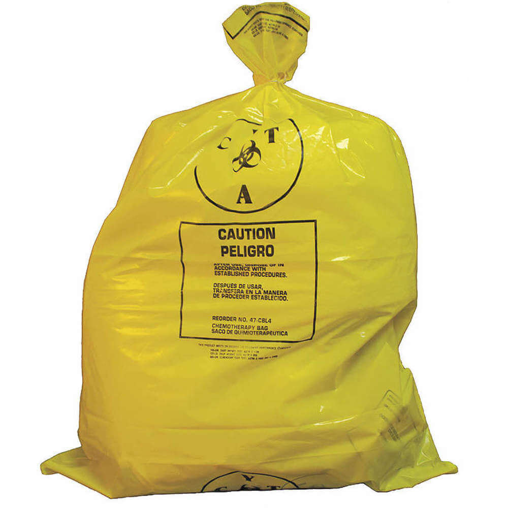 Chemo Waste Bag Yellow 41 Inch Length, 100PK