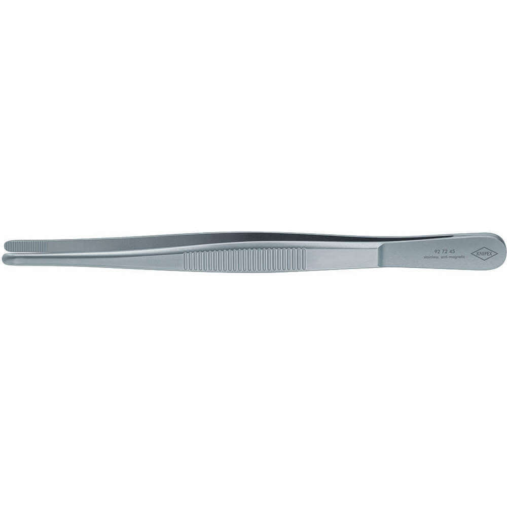 Tweezers Blunt Straight Serrated 5-3/4