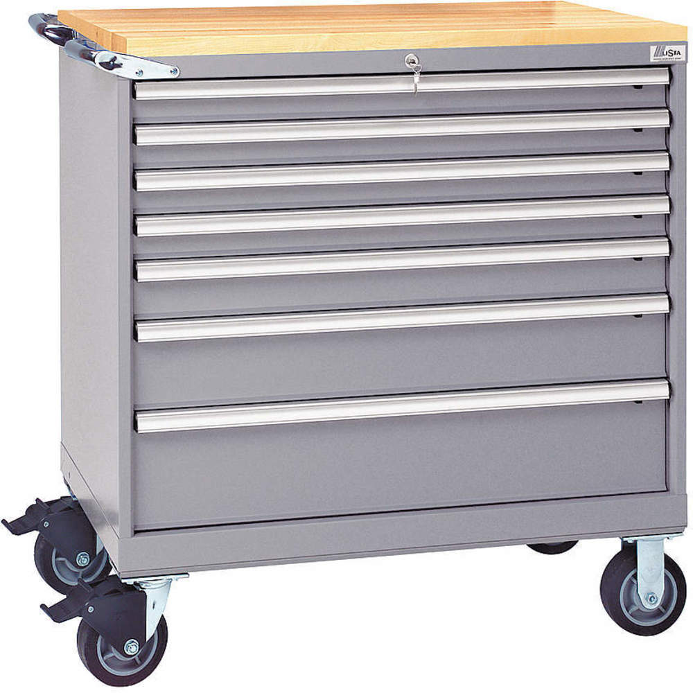LISTA HS0750-0602F-M/LG-BT Mobile Service Bench 440 Lb. Light Gray | AD9ZLL 4VZV3