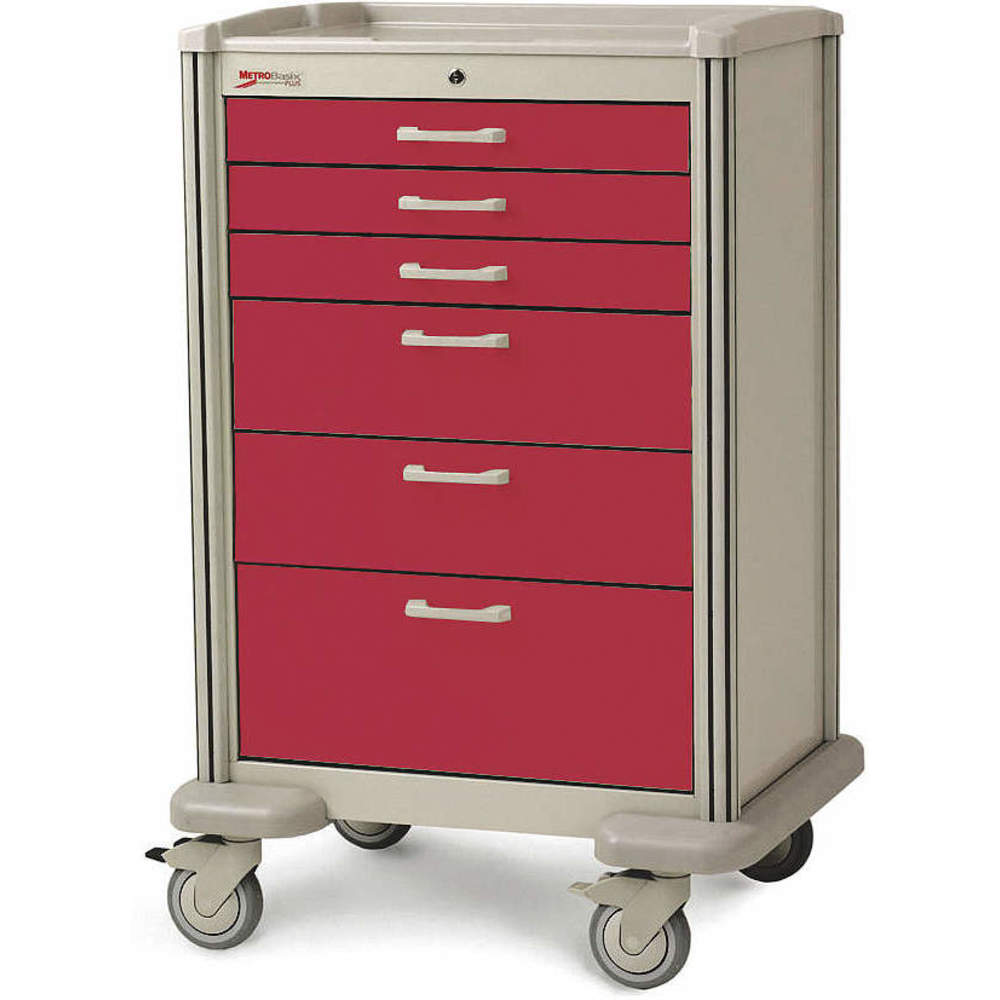 Medical Cart Steel/polymer Taupe/red