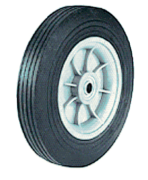 Poly Hub Solid Rubber Wheel, 250 lbs Capacity, 10 Inch Dia