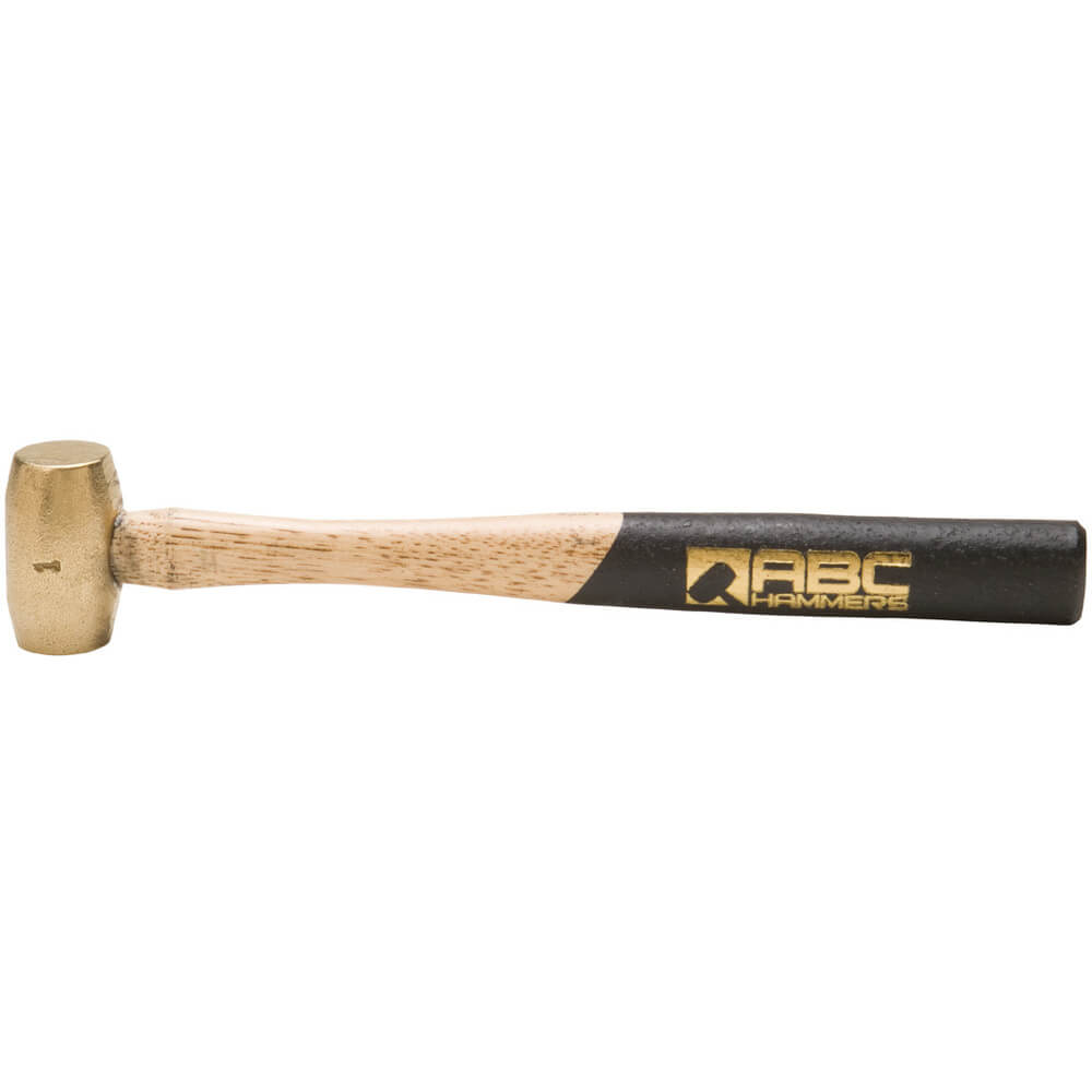 Striking Hammer, Brass, 1 lbs, 10 Inch Wood Handle