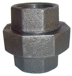 Union, Black Malleable Iron, 1/2 Inch Size