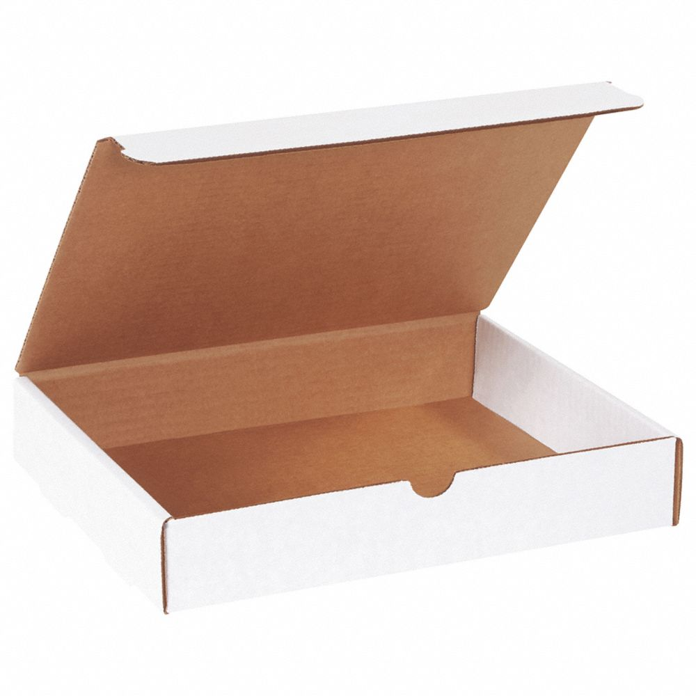 Literature Mailer, 11-1/8x8-3/4x2 Inch, White, 32 ECT, Corrugate, Single Wall