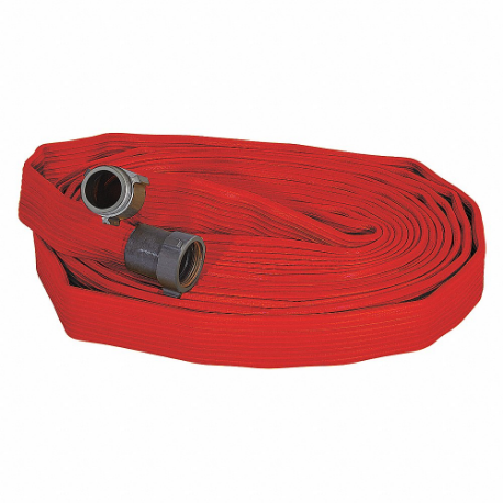 Attack Fire Hose, Single Jacket, 1 1/2 Inch Hose Inside Dia, 50 ft Hose Length