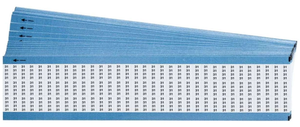 Wire Marker, Vinyl, -40 to 212 Deg F, Legend: 31, Black/White, 25PK