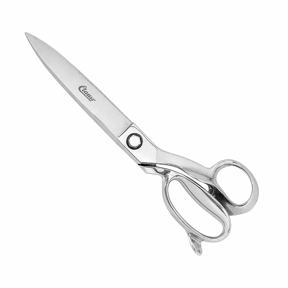 Carpet Shears, Right-Hand, 12 1/2 Inch Overall Length, Straight, Steel, Pointed, Silver