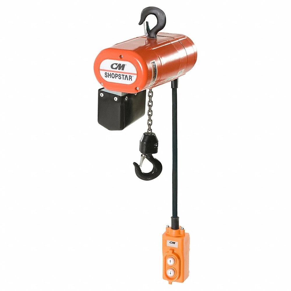 Electric Chain Hoist, H4 - Heavy Duty, Push Trolley, 500 lb Lifting Capacity
