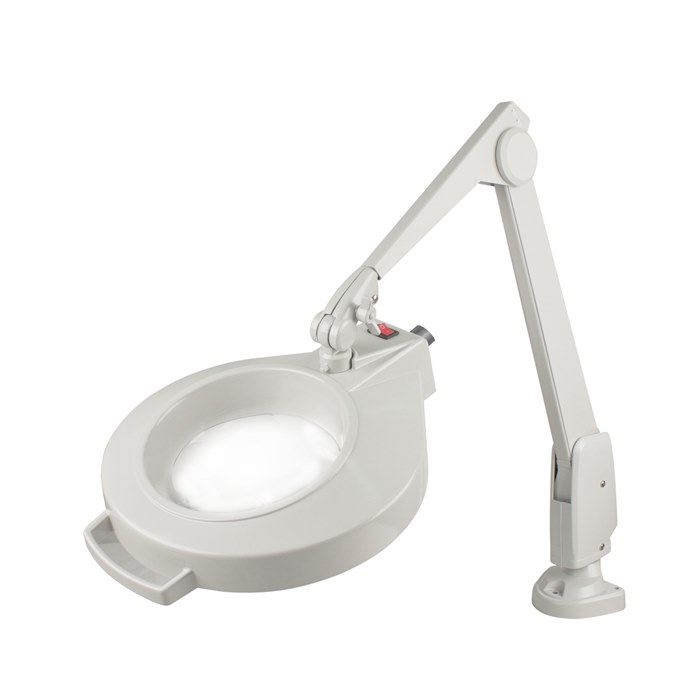 Led Circline Magnifier, 1.75X, Clamp Base, Dove Grey, 28 Inch