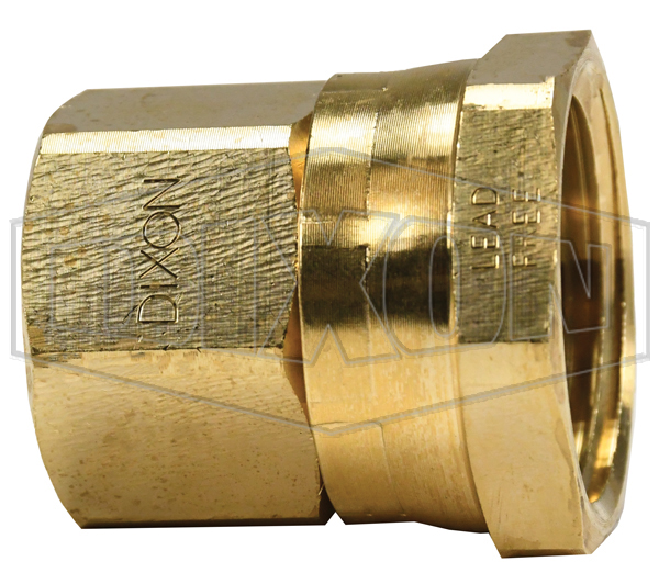 Adapter, 3/4 Inch Female GHT Swivel x 3/4 Inch FNPTF, Lead Free Brass