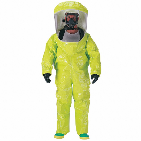 Encapsulated Suit, Tychem 10000, Front, Taped Seam, Yellow, L, A, Fully Encapsulated Suit
