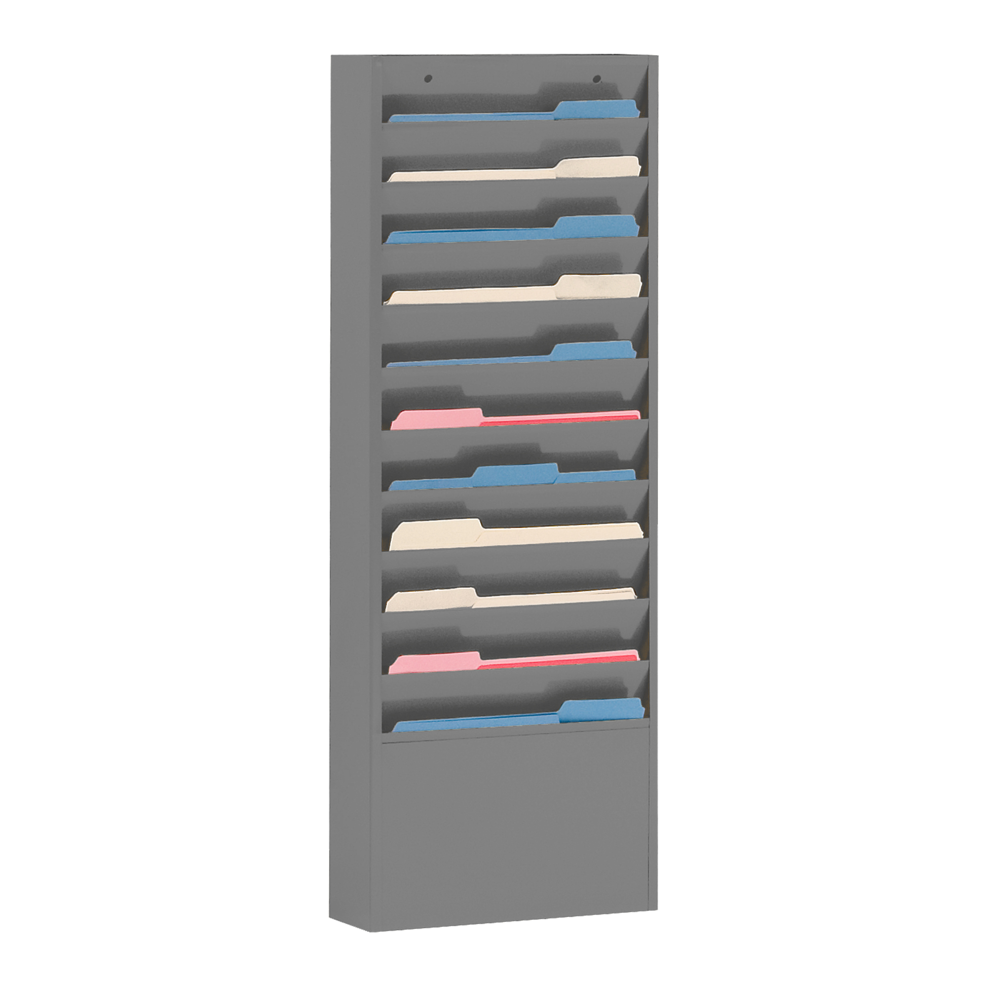 Literature Rack, 11 Large Pocket, Gray