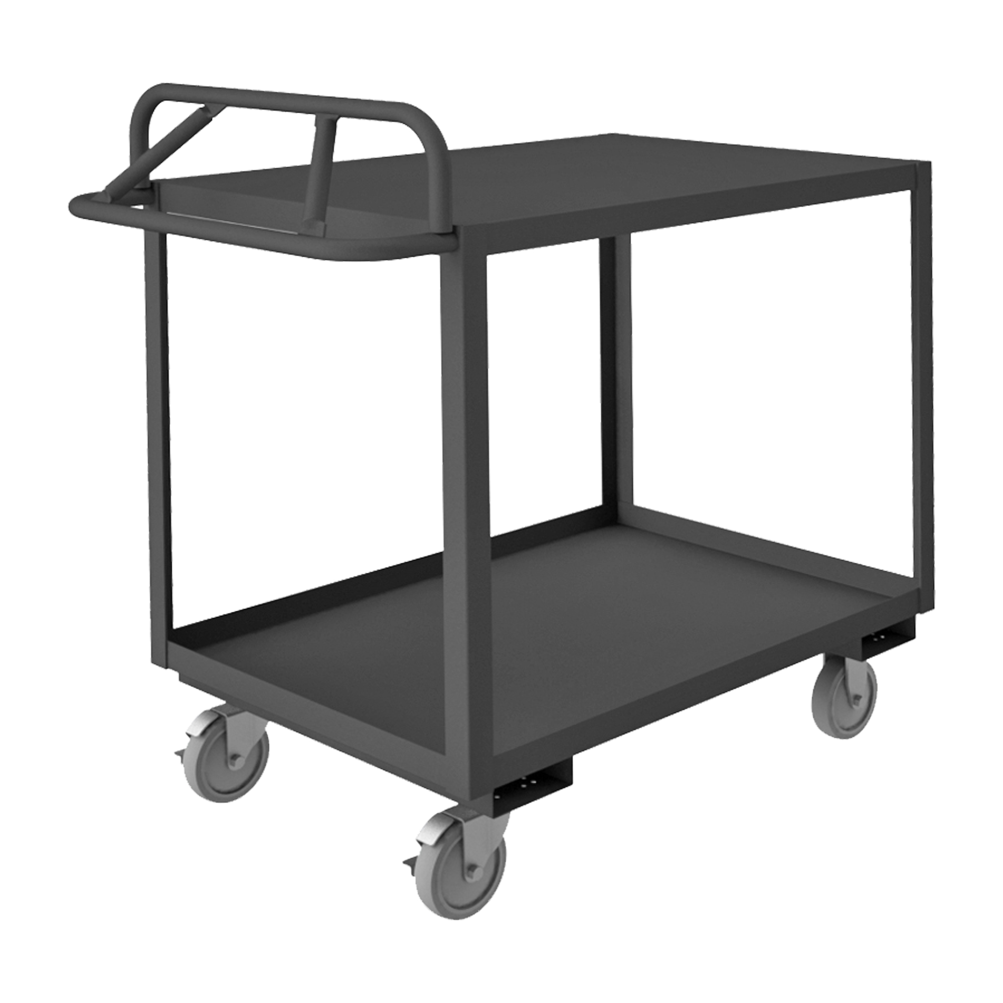 Stock Cart With Ergonomic Handle, 2 Shelf, Size 24-1/4 x 42-1/4 x 40-7/8 Inch