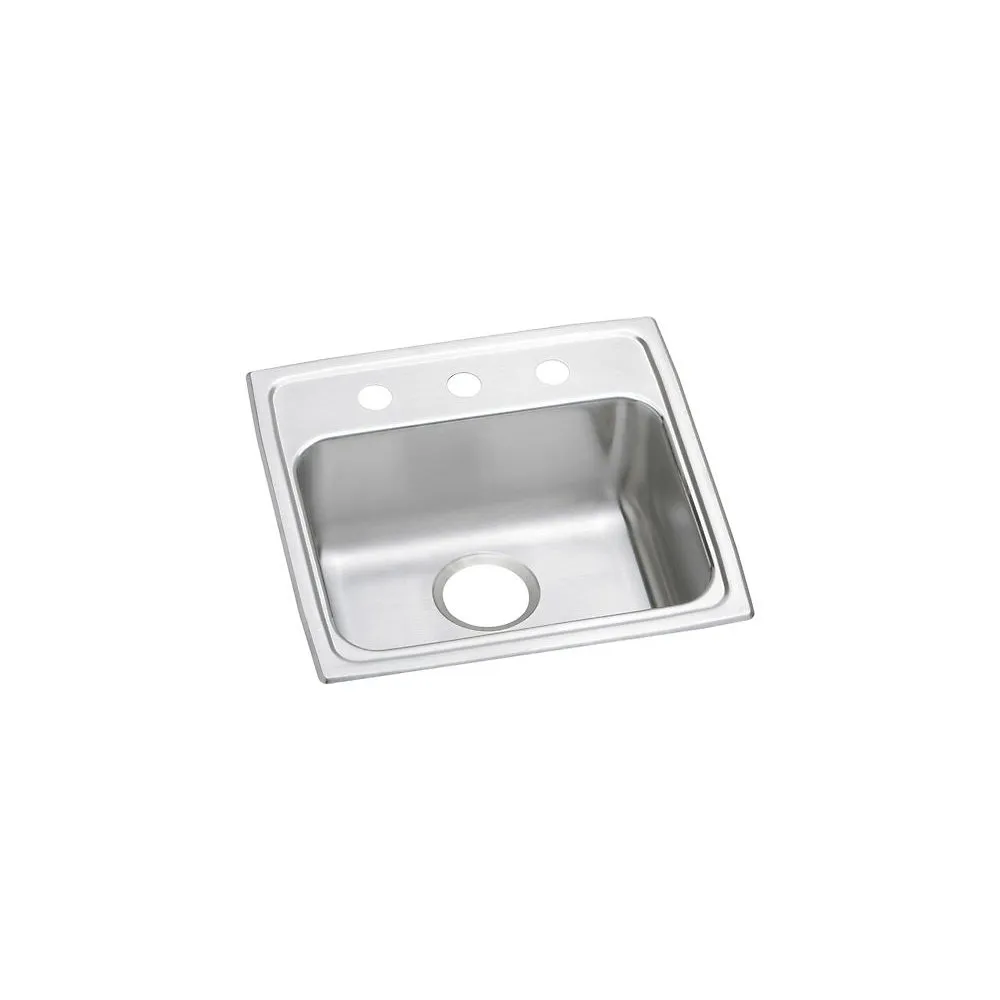 Stainless Steel 19-1/2 x 19 x 4 Inch 3-Hole Single Bowl Drop-in ADA Sink with Quick-clip