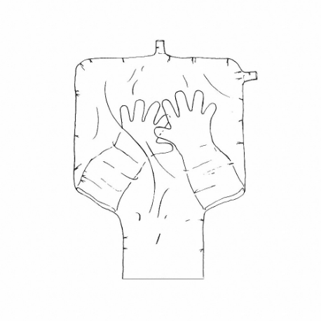 Glove Bag, 37 in Overall Lg, 37 in Overall Wd, 25 in Overall Ht, Polyethylene, 2 Ports