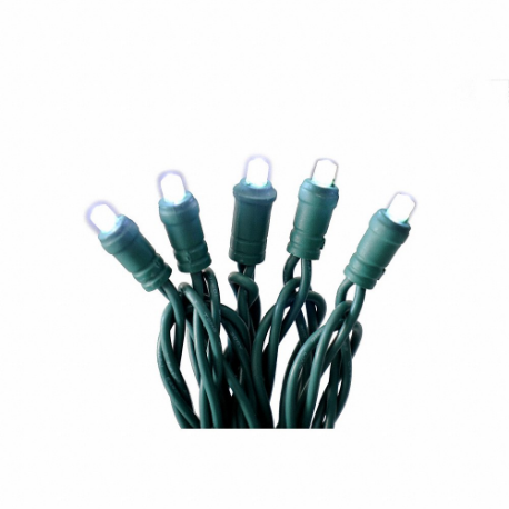 LED Holiday String Lights, 23 11/16 ft String Length, 70 LEDs, White, 5.2 W Watt