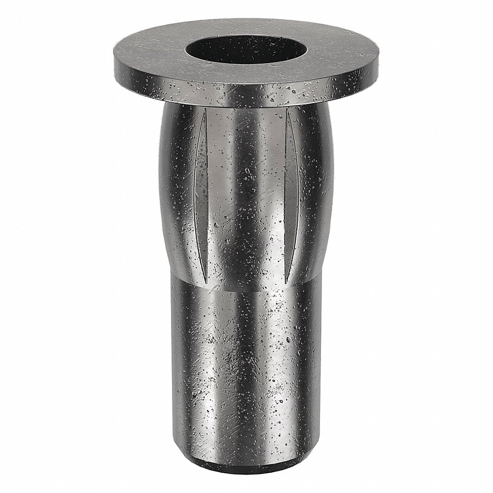 Rivet Nut, M6x1 Thread Size, Steel, 25.4mm Lg., 0.5mm To 7.1mm Grip Rng, X, Open, 10PK