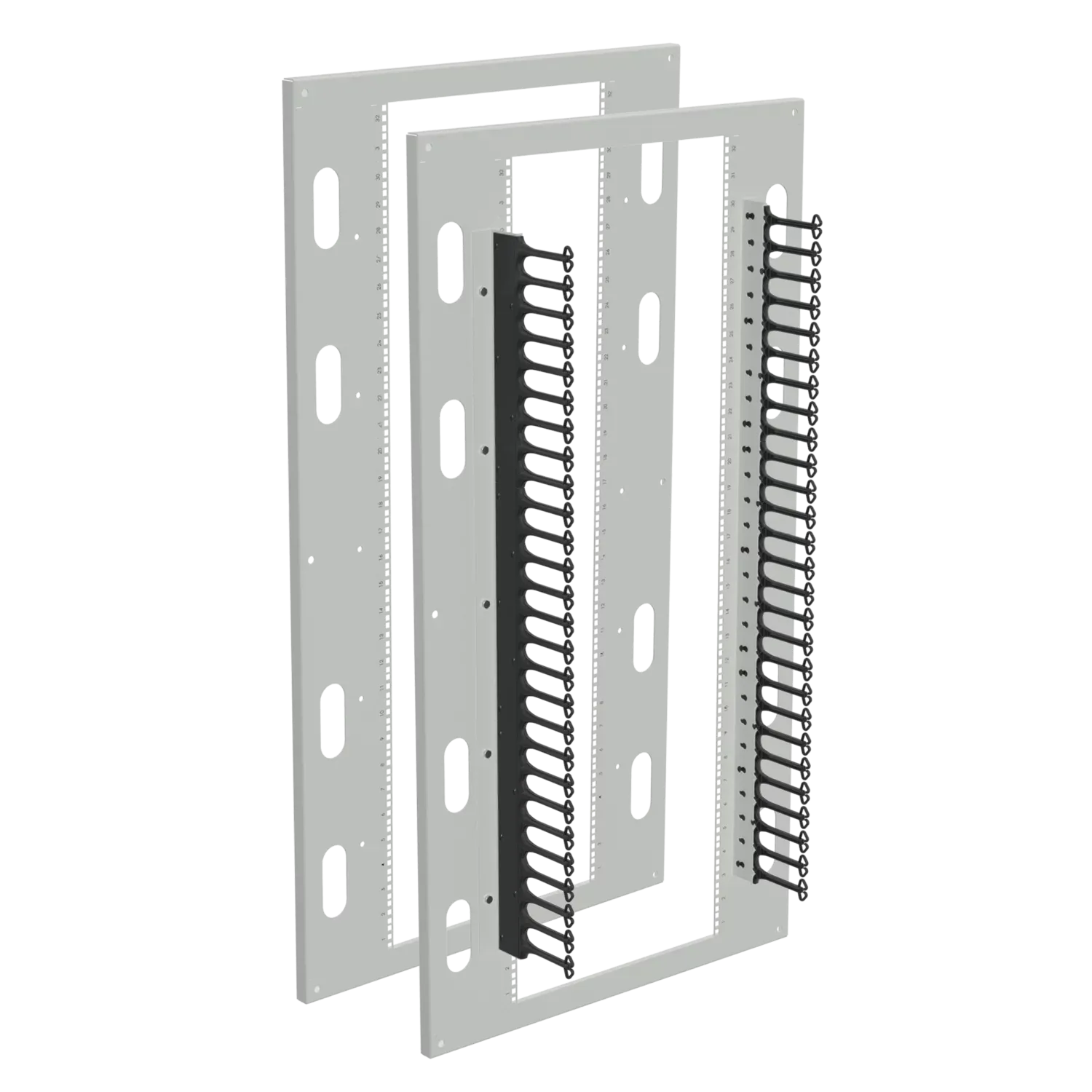 Rack Panel Kit, Fits 90 x 36 Inch Size, Light Gray, Steel, Cable Manager