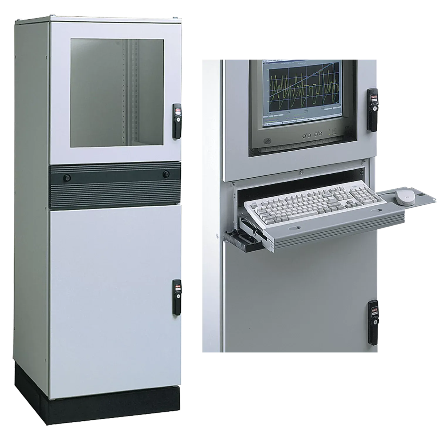 Modular Computer Enclosure, Type 12, 2000 x 600 x 600mm Size, Light Gray, Steel