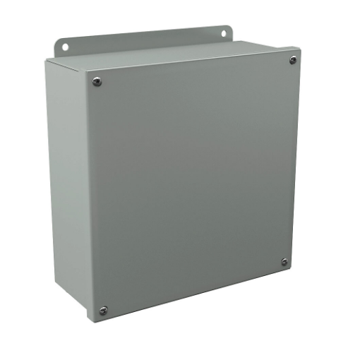 Enclosure, 10 x 10 x 4 Inch Size, Wall Mount, Carbon Steel, Ansi 61 Gray