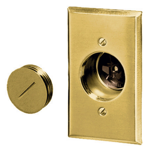 Straight Receptacle, 15A 125V, 2P 3W, Brass