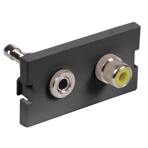 Av Istation Module, Rca Component, 3.5mm Stereojack, Solder Type, 1-Unit, Black