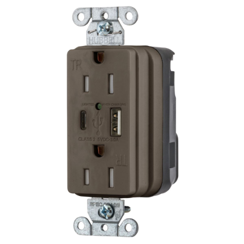HUBBELL WIRING DEVICE-KELLEMS USB Charger Receptacles