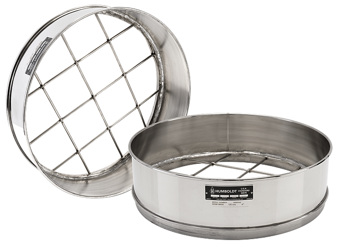 Riddle Sieve, 18 Inch Dia., Screen No. 14, 1.40mm Mesh Size, Stainless Mesh and Frame