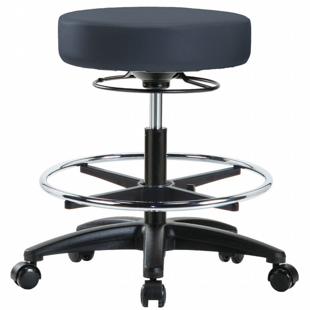 Vinyl ESD Cleanroom Stool, With 300 lbs Weight Capacity, Navy