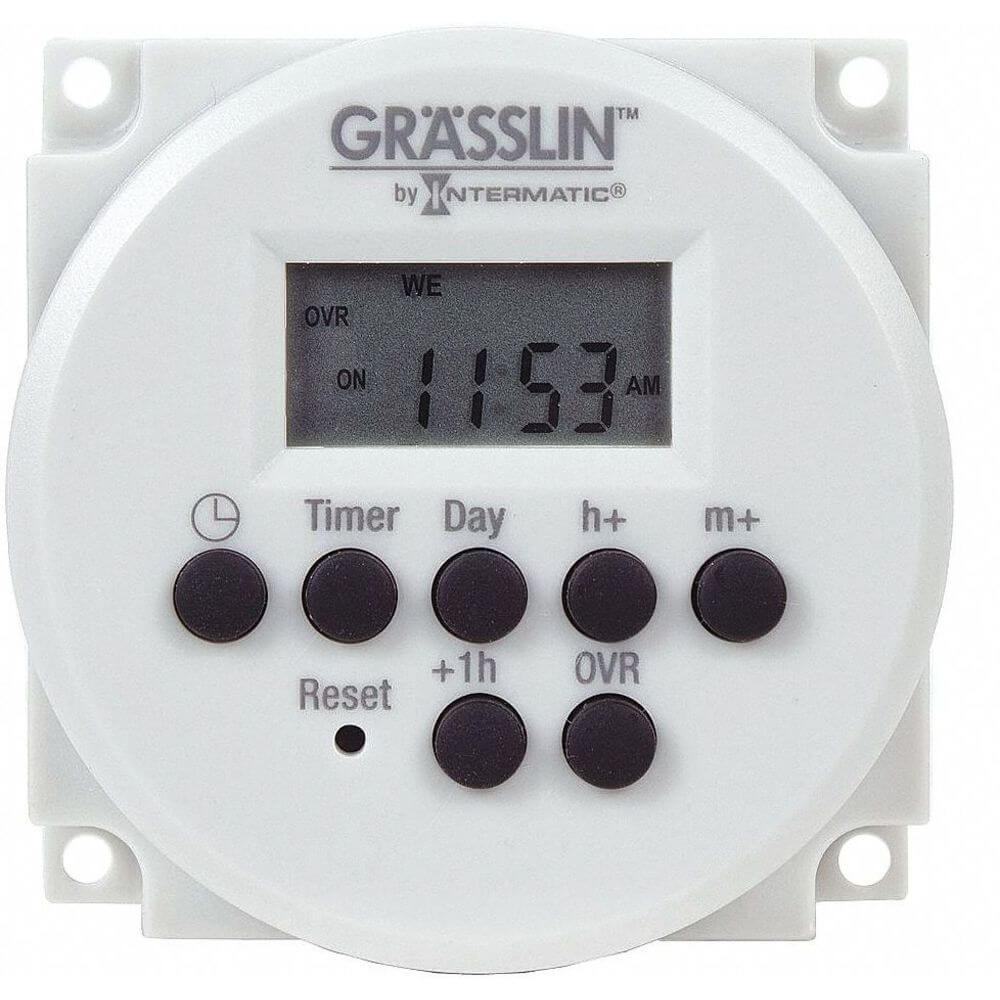 Grasslin Timer Digital, One-Circuit Panel Mount, 120-277 VAC