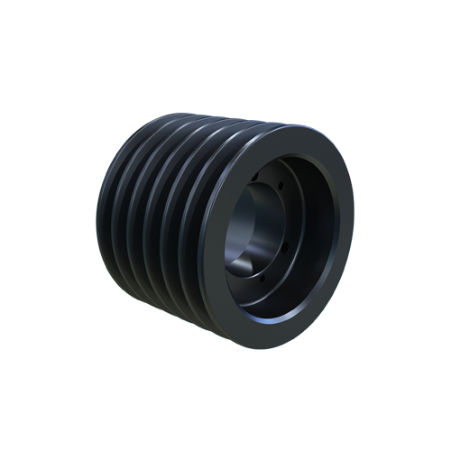 Sheave, QD Bushing, 6.350 Inch Outside Dia., 6 Groove, 6 Inch Pitch Dia., Cast Iron