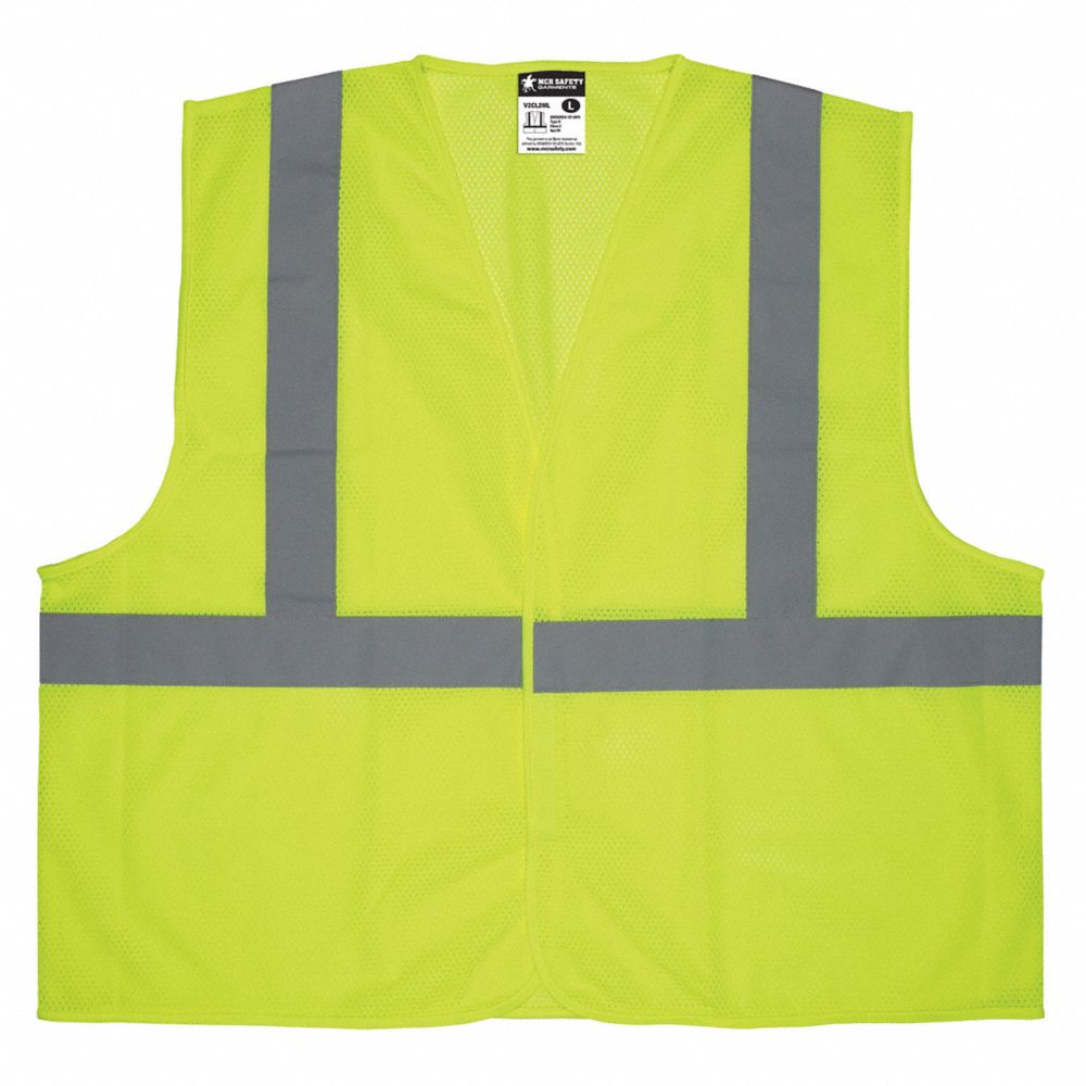 Safety Vest, Yellow/Green, Silver, Hook-and-Loop