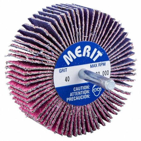 Flap Wheel, 3 Inch Dia x 1 Inch Width, 1/4 Inch Straight-Shank, Ceramic, P40 Grit, Pink R928