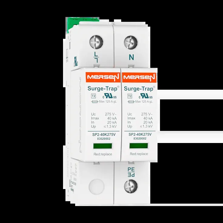 Surge Protection Device, Type 2, 40kA Imax, 120V, 2+0 TNS, 2 Pole, 2 Modules