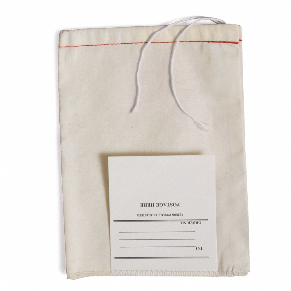 Drawstring Parts Bag, 10 Inch Lg, 6 Inch Wd, Cotton/Poly Blend, Natural, 100PK