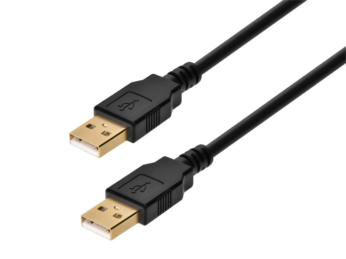 USB Cable, 2.0, 6 ft Cable Length, Black, A Male to A Male
