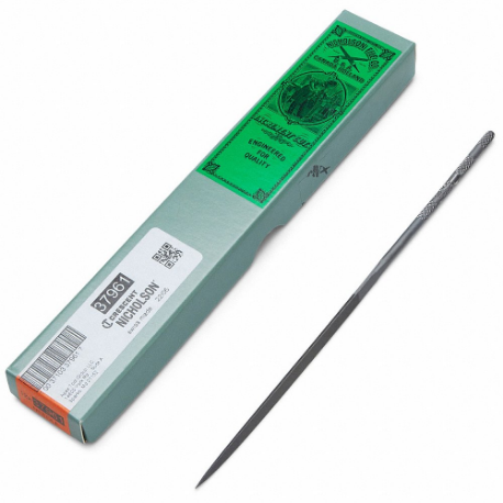 Files and Rasps, 6 1/4 Inch Length, 1/4 Inch Width, 1/8 Inch File Dia, 7/64 Inch Thick