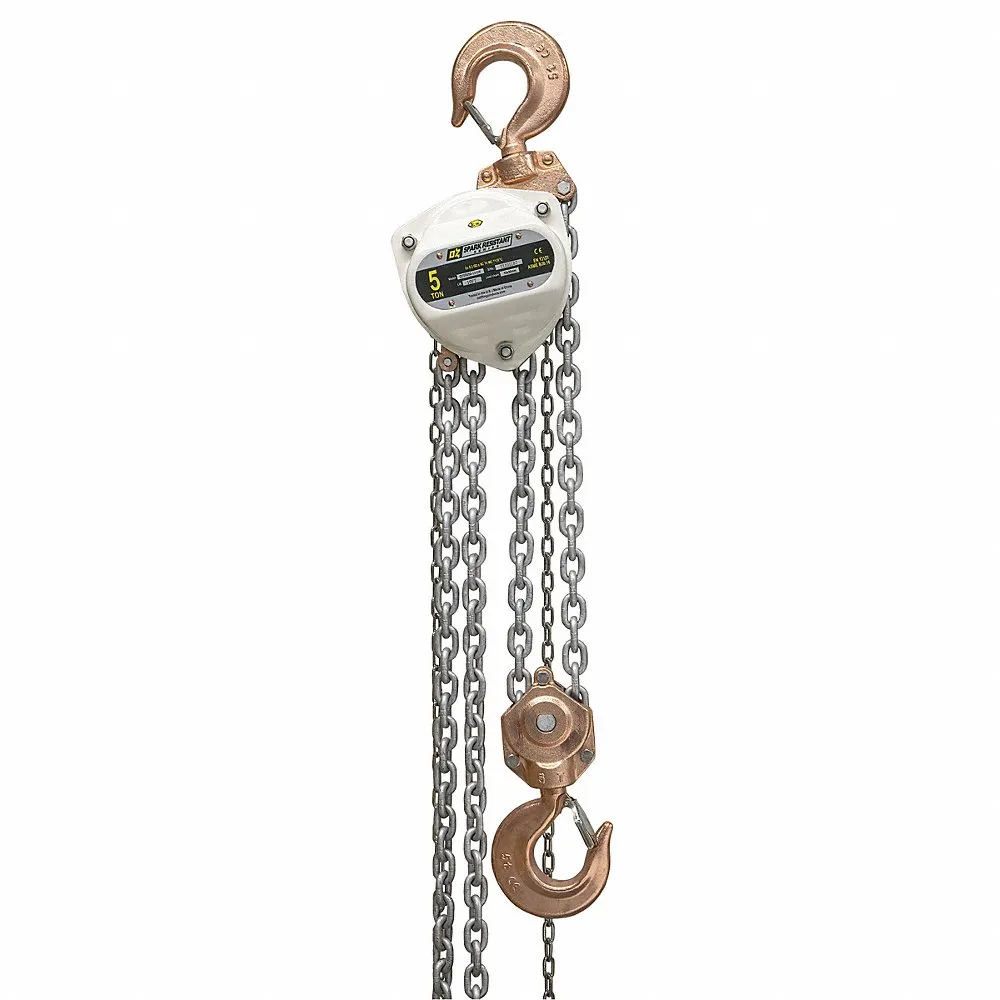 Manual Chain Hoist, Hook Mounted - No Trolley, 10000 lb. Lifting Capacity, 5 Ton