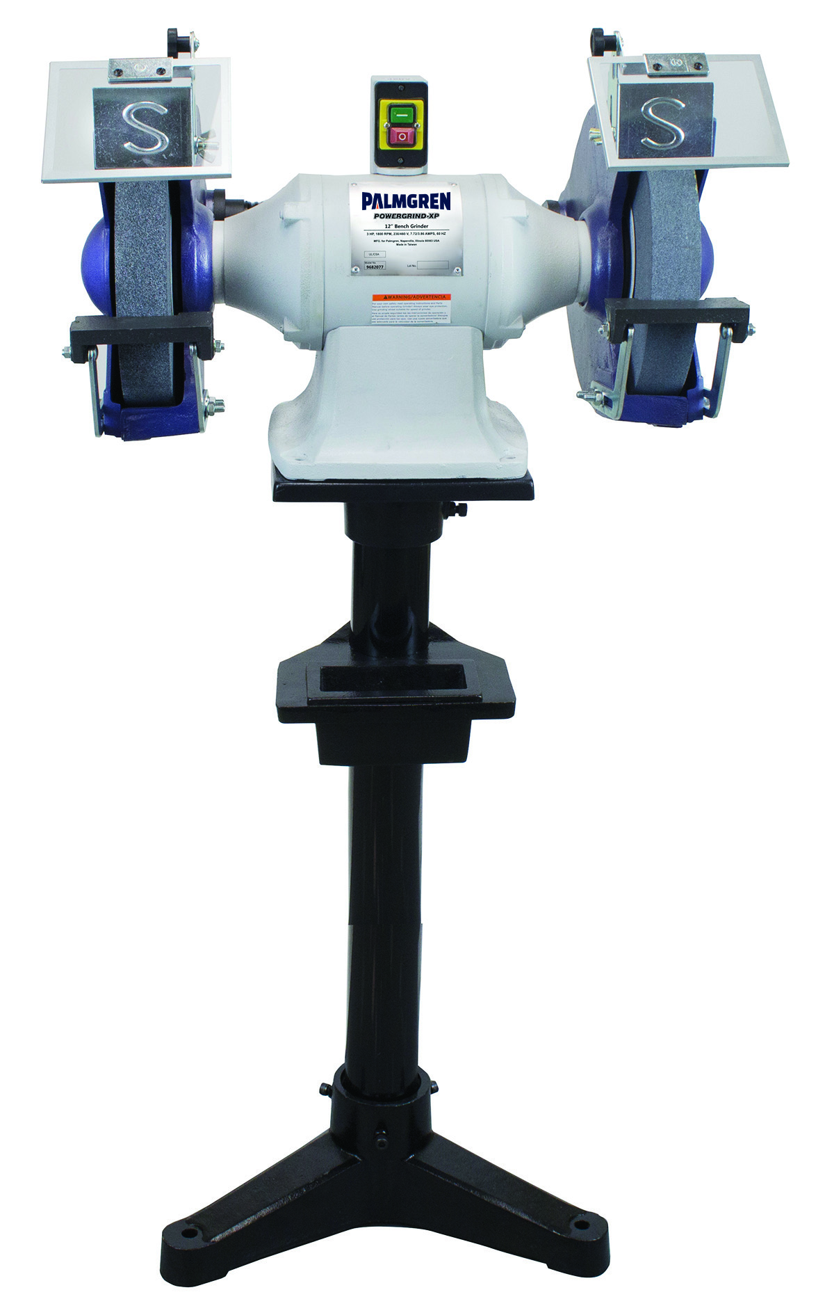 Bench Grinder, 220V, 3PH, 3HP With Pedestal Stand And Dust Collection, 12 Inch Size