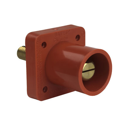 Panel Mount Locking Connector, Red, 600V
