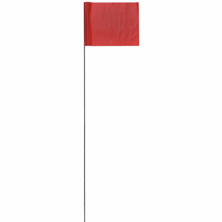 Marking Flag, 2 1/2 x 3 1/2 Inch Flag Size, 15 Inch Staff Ht, Red, Blank, No Image, 100PK