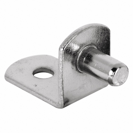 Shelf Support Peg, Metal, 20 Lb Load Capacity, Nickel, 5 mm, 1-3/16 Inch Size, 8PK