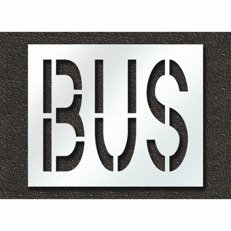 Pavement Stencil, Bus, 0.125 Inch Thick, 30 Inch Height, 37 Inch Width