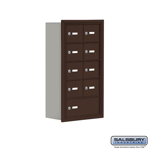 Cell Phone Storage Locker, 16.25 x 29.75 x 8.75 Inch Size, 5 Door High, Bronze