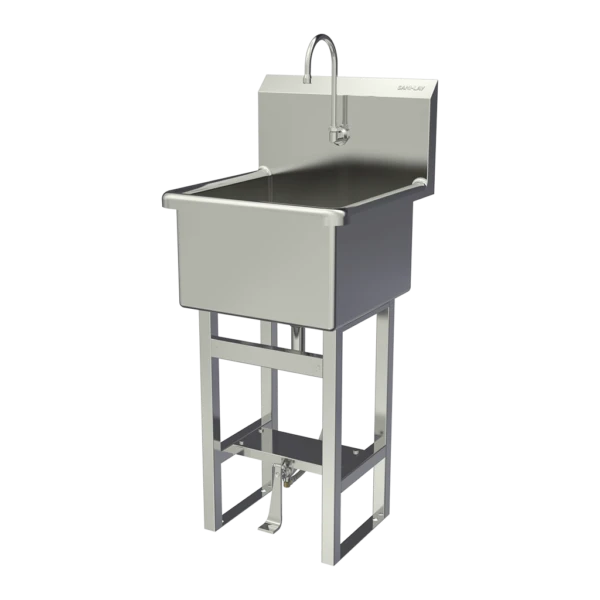 Sink Bowl, 0.5 Gpm Flow Rate, Single Knee Pedal Valve, 21 Inch Size