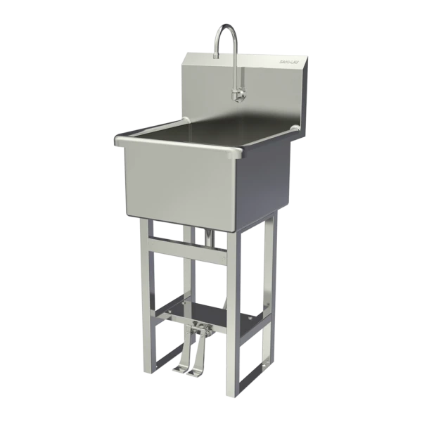 Sink Bowl, 0.5 Gpm Flow Rate, Single Knee Pedal Valve, 21 Inch Size